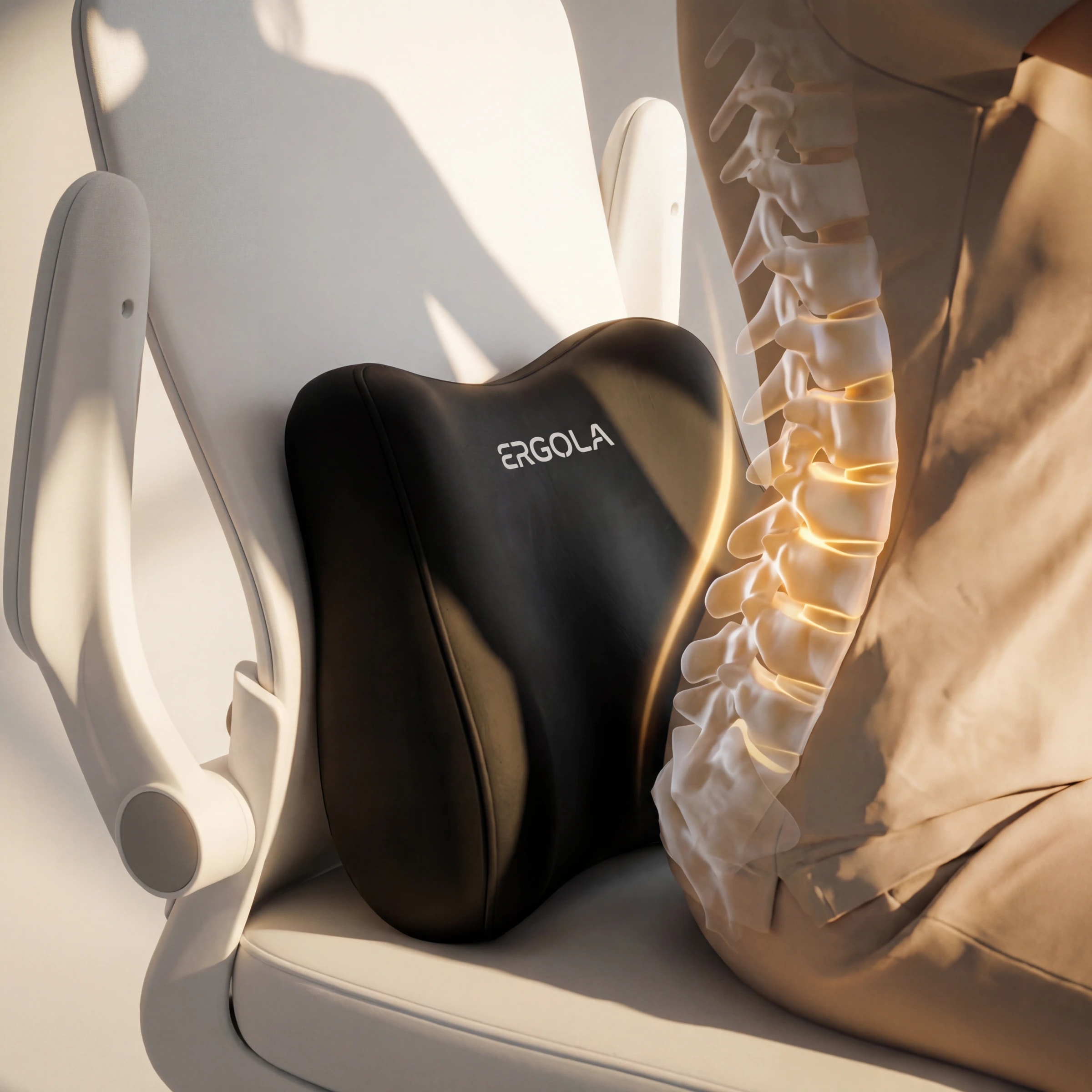 Mid-ridge pushing lumbar vertebrae