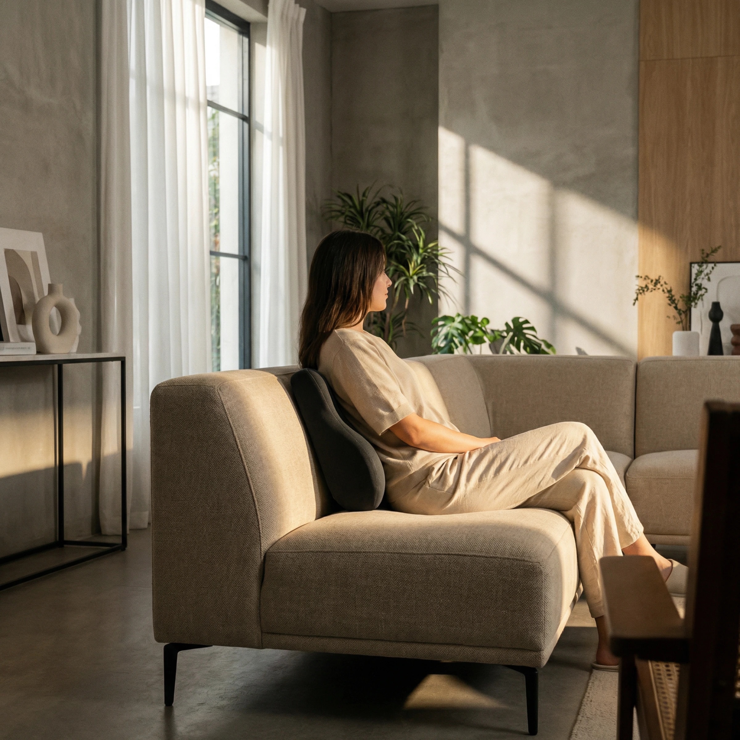 Pillow on living room sofa
