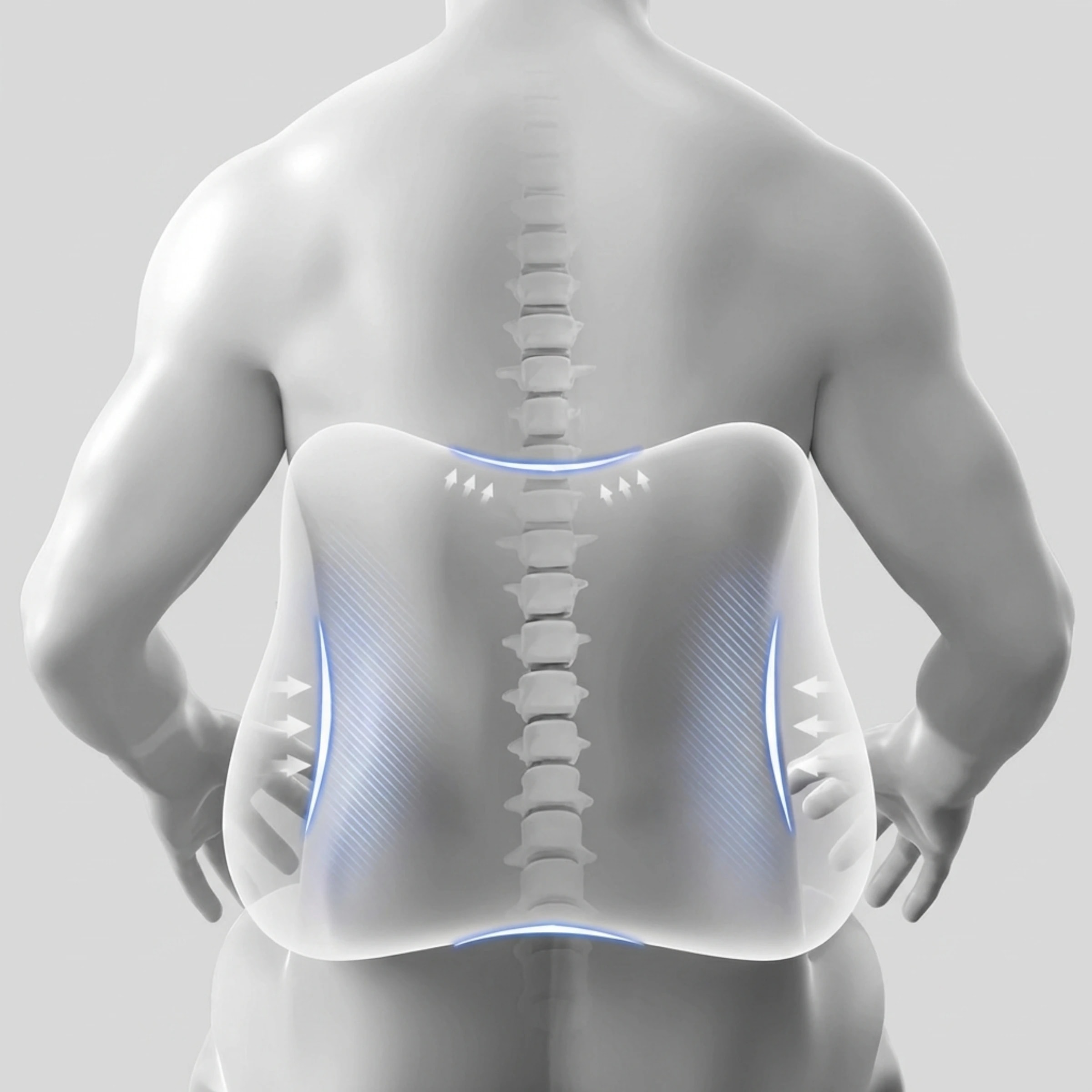 W-shape surround hugging the waist